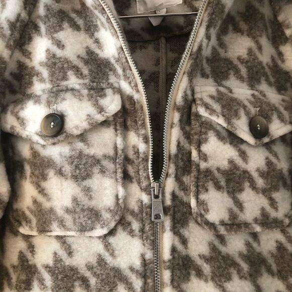 Avec Les Filles Women’s Small Cropped Houndstooth Jacket. Beige And Cream. NWT - Picture 4 of 7